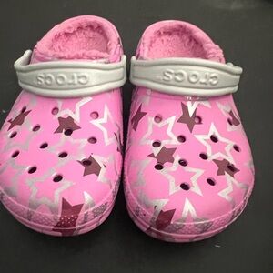 CROCS Kids Pink Starry Slippers